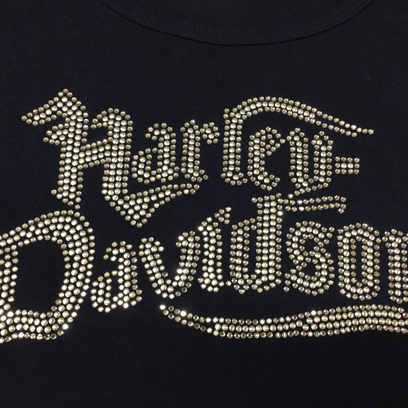 Harley Davidson Large Navy Tank Top W Silver Studs NWT  42 Bust 30 long  Har2 - Picture 11 of 12